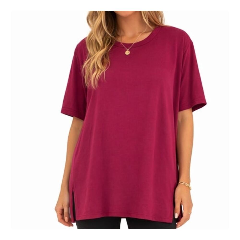 Oversized and Long Raspberry Tee Size 1XL